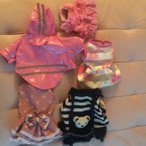 Gently used size s dog dresses Raincoat & harness